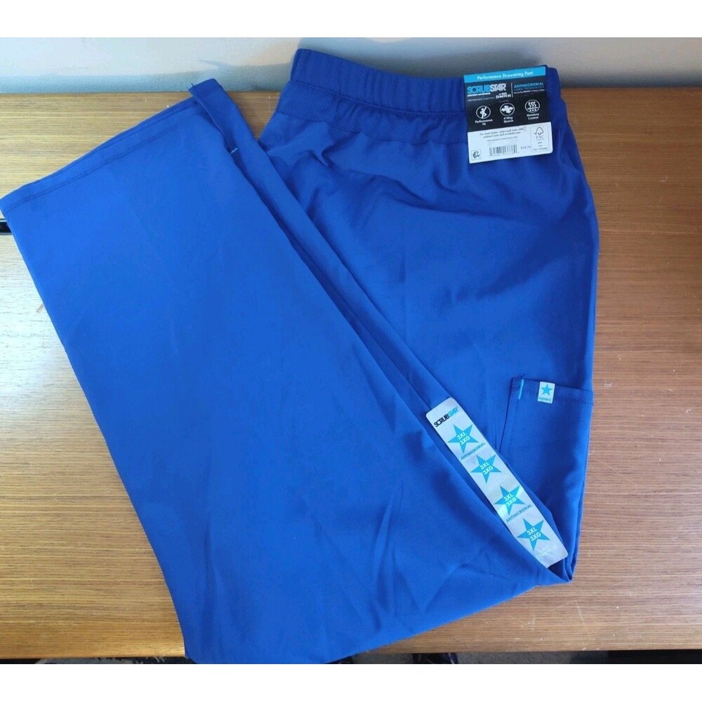 3XL ScrubStar Protx2 Pants Electric Blue Antimicrobial Scrubs Uniform